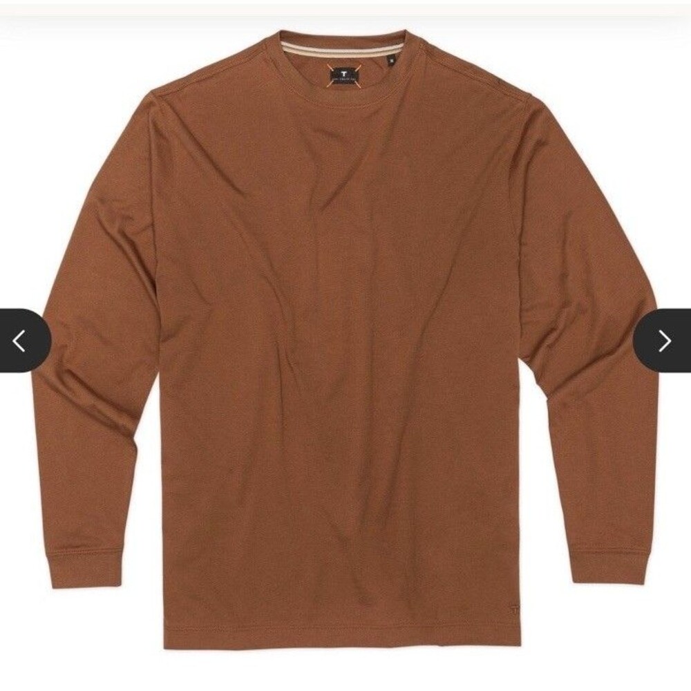 LEFT COAST TEE  ICONIC M18 LS CREWNECK  Mens XL Pima Cotton Peru Made Brick